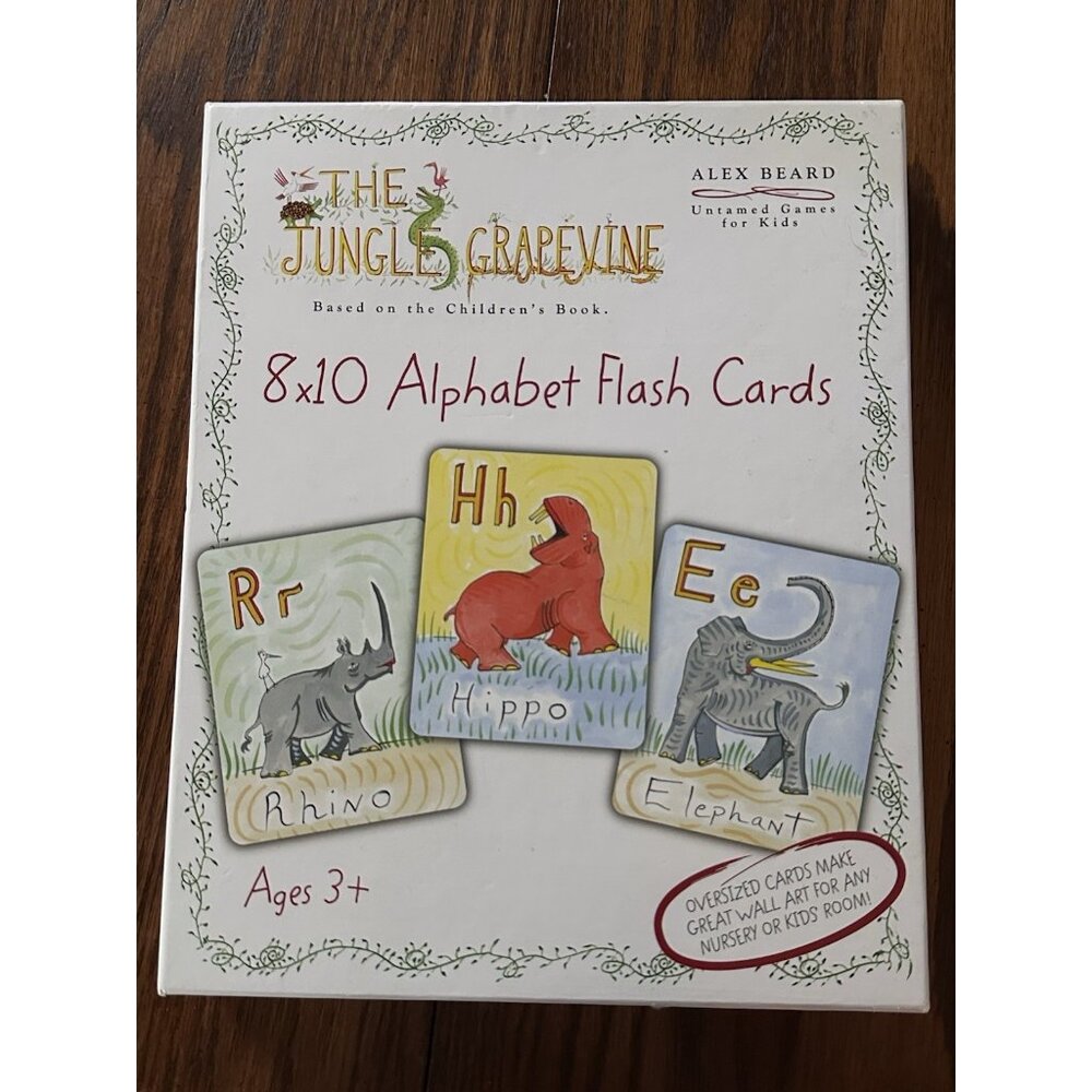 8x10 Alphabet Flash Cards Based On The‎ Jungle Grapevine Alex Beard Animal Large